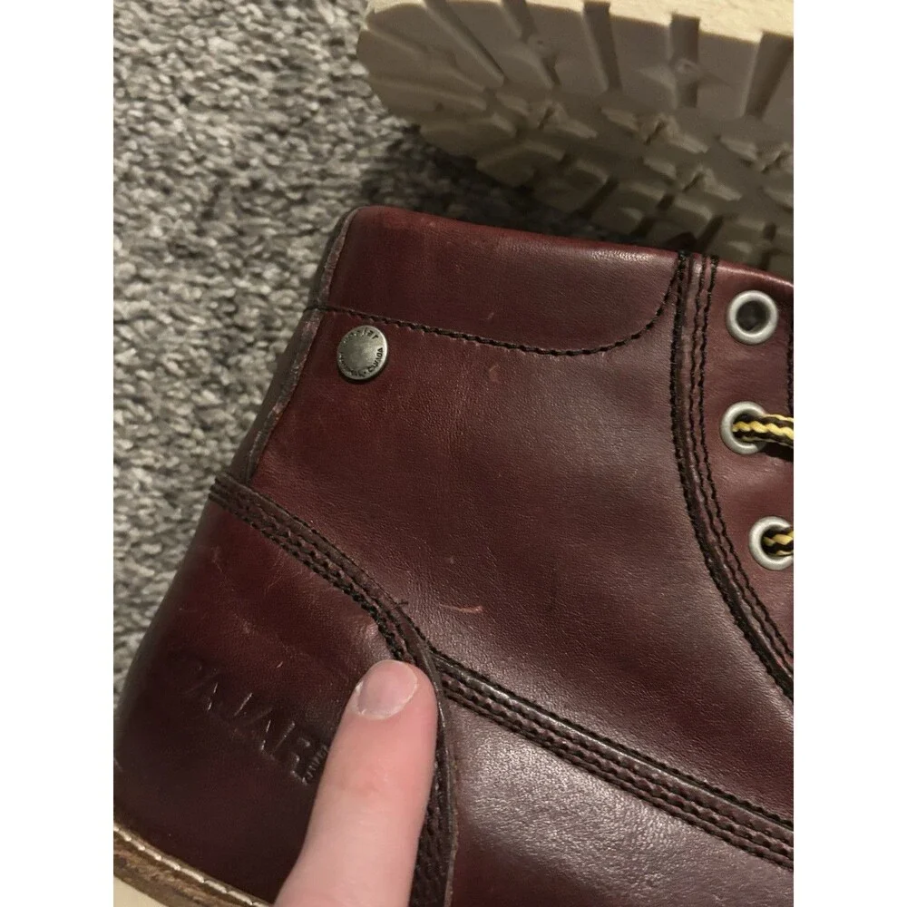 PAJAR‎ Oxblood Logger Faux Fur Waterproof Leather Boots Mens 41 US 8-8.5 NEW